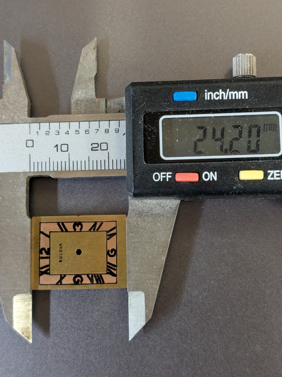 NOS VTG Bulova Men’s Deco Watch Dial – 24.2mm x 18.25mm