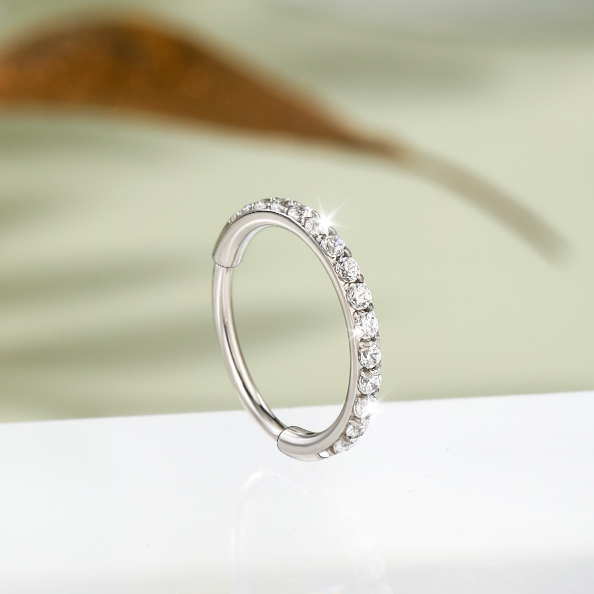 Septum Clicker Surgical Steel CZ 20G 18G 16G Helix Cartilage Lobe Snug Piercing