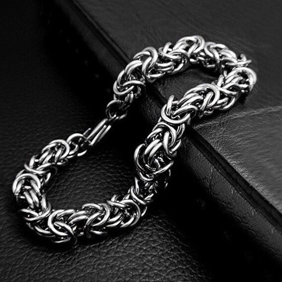 Titanium Steel Link Chain Bracelet for Men Women,Punk Hip Hop Bracelet