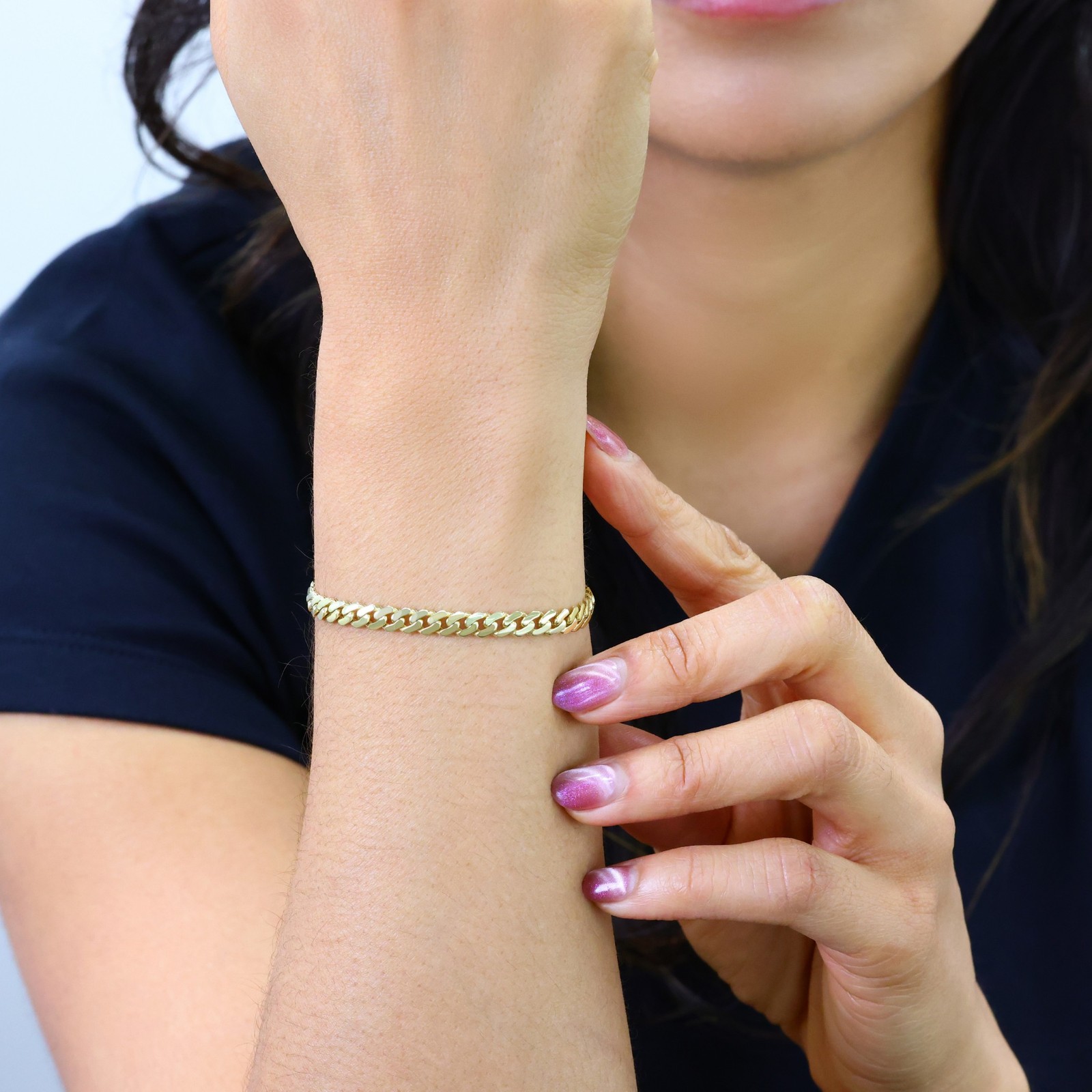 10K Yellow Gold Miami Cuban 5mm Royal Monaco Chain Bracelet 6″ 6.5″ 7″ 8″ 9″