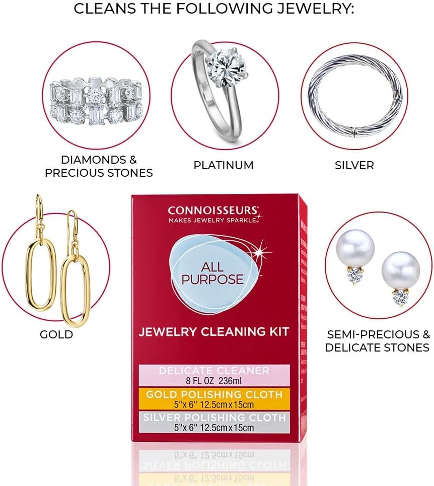 CONNOISSEURS All-Purpose Jewelry Cleaning Kit – Includes Delicate Jewelry…