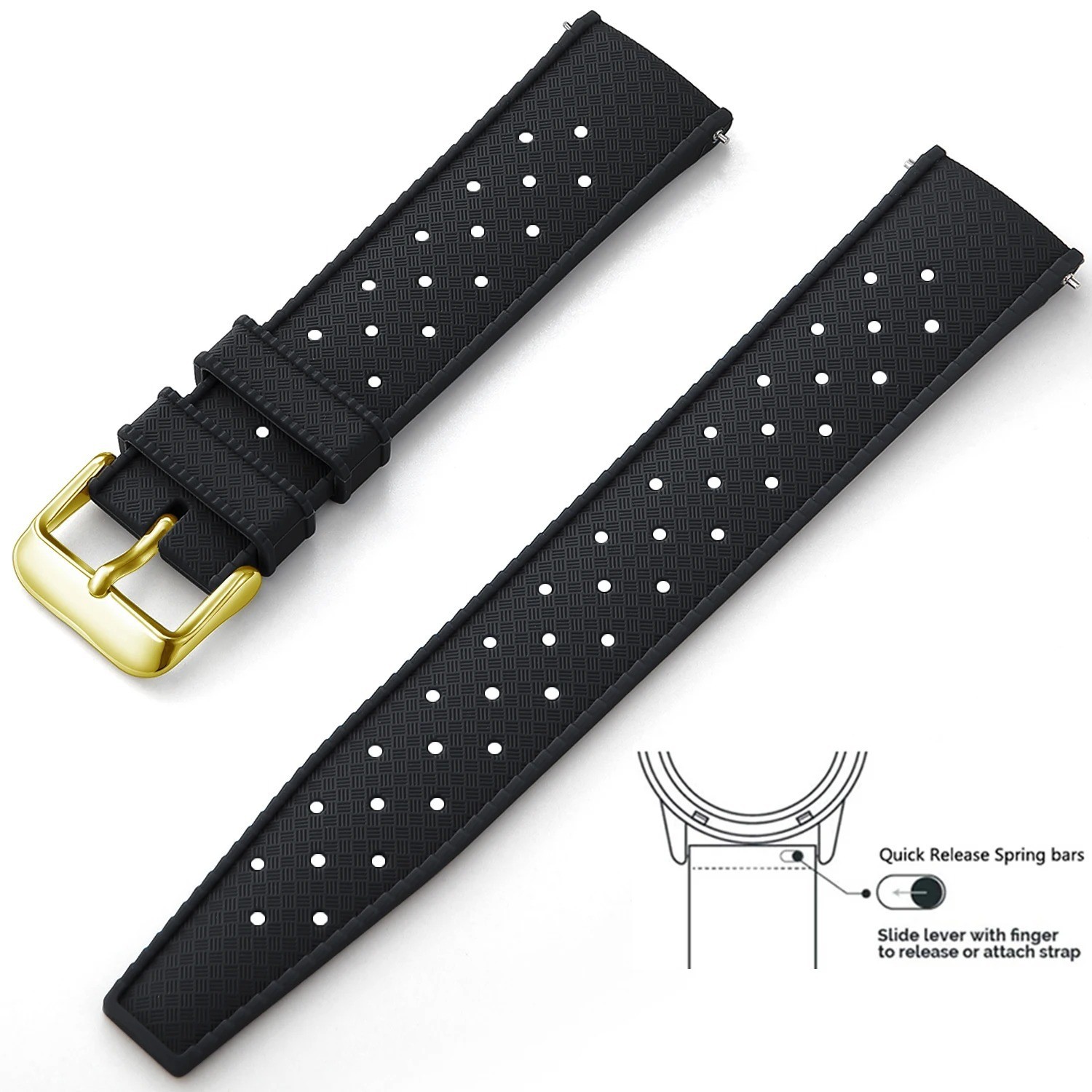 Tropical Silicone Watch Band Quick Release Watch Band 18mm 20mm 22mm Rubber Trop