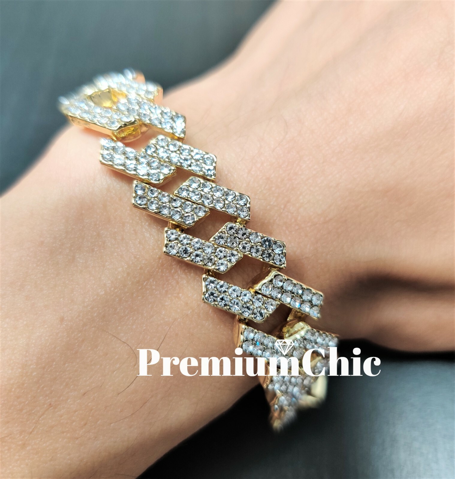 ICED 14MM Miami Cuban Prong Link CZ Necklace/Bracelet Mens Hip Hop Plated Chain