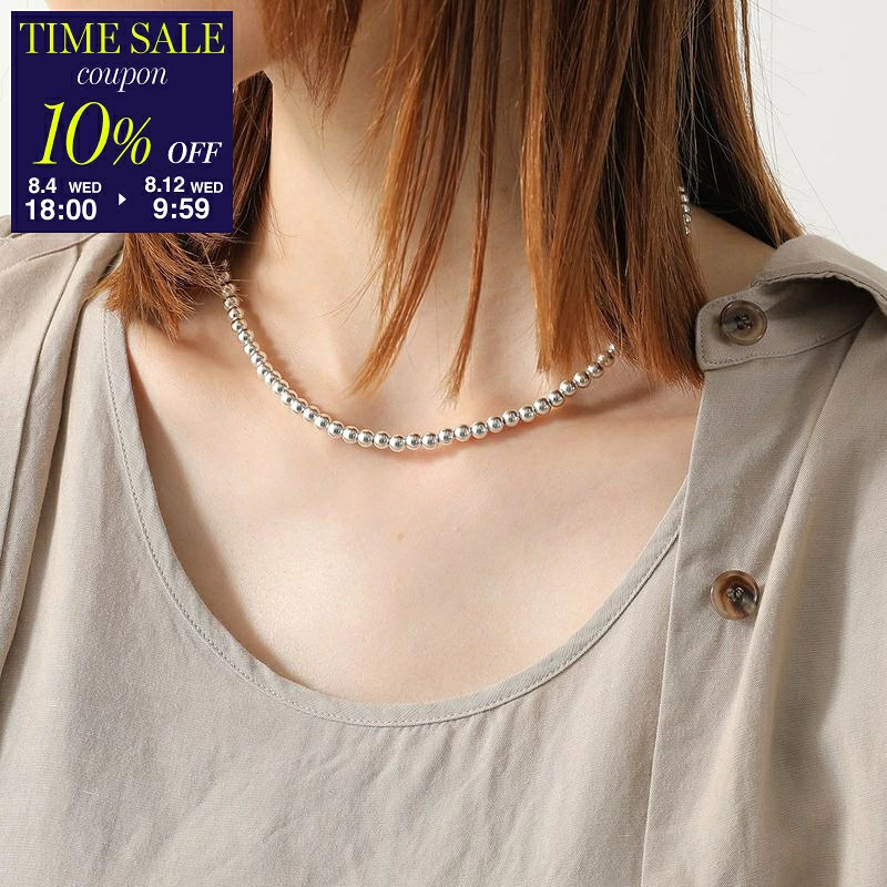 HARPO Boule Necklace, 16/5inch 40cm/16inch/5mm Navajo Pearl Silver