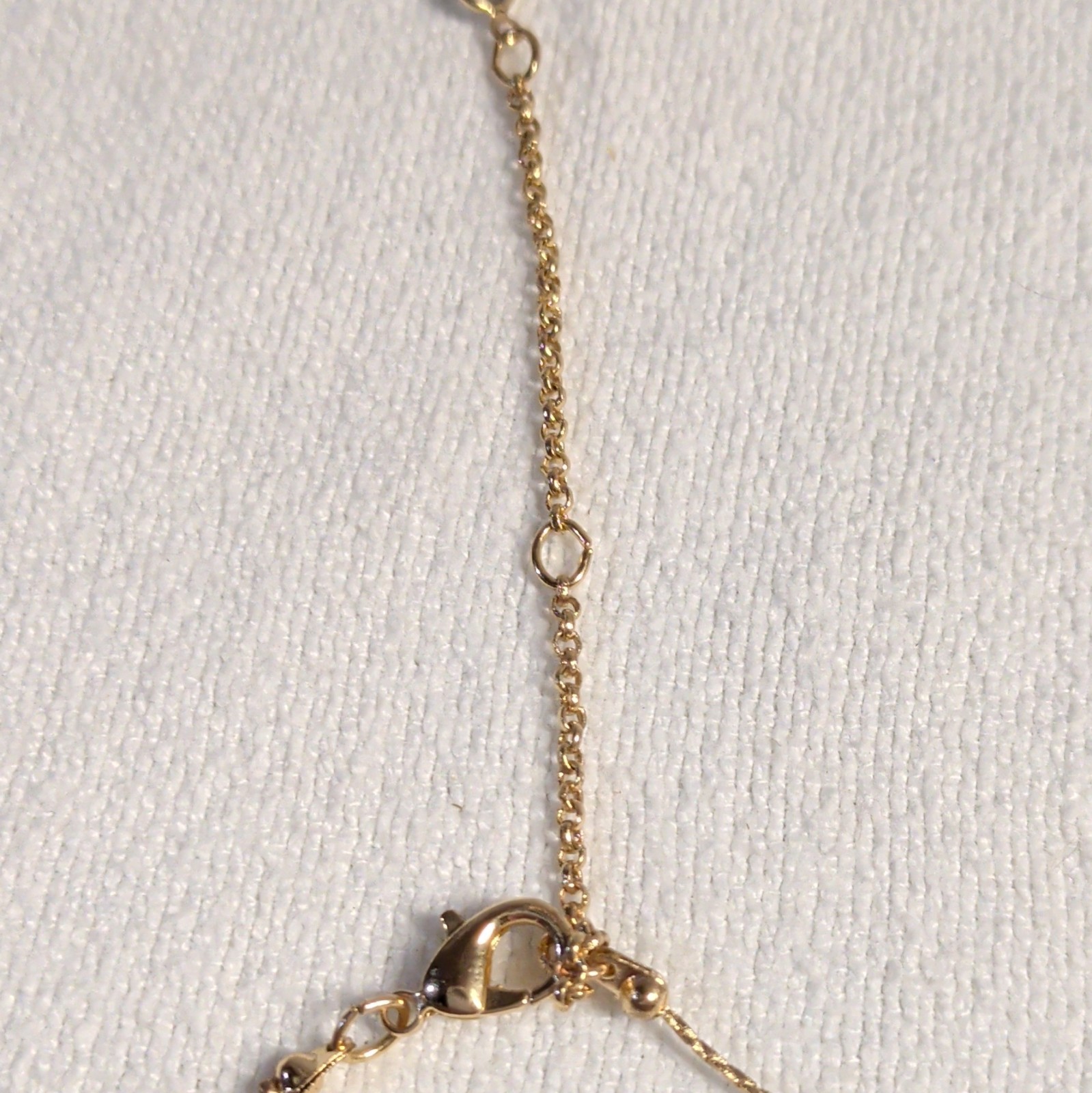 Gold Tone Metal Cable Chain Necklace Adjustable Lobster Clasp Extender