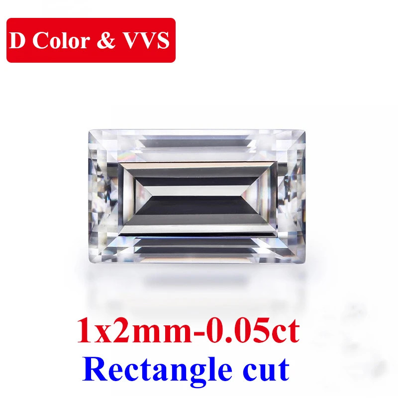 Baguette/Rectangle Cut Moissanite Loose Stones D Color VVS1 Full Size Gemstones