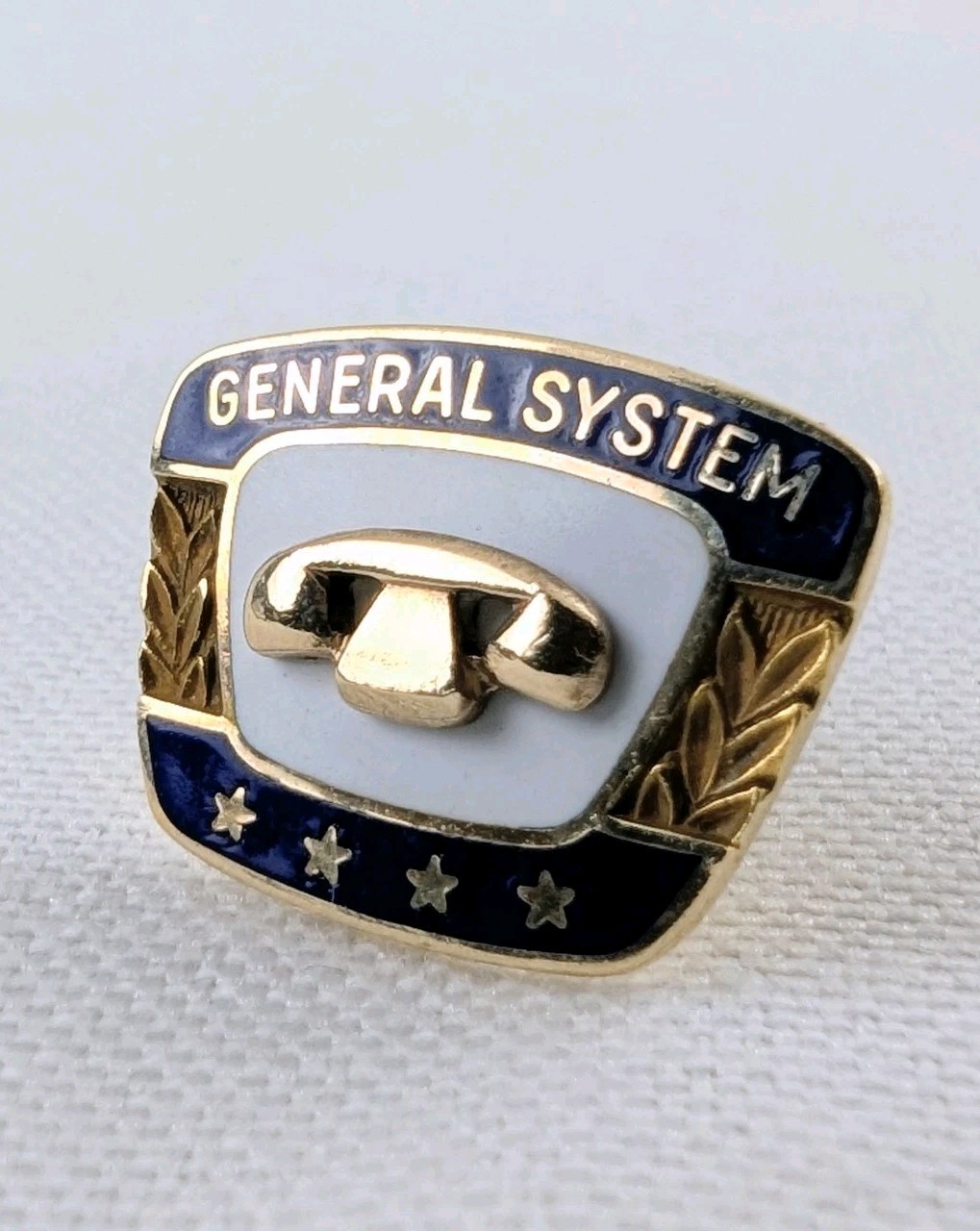 Vintage 10k Solid Gold GTE General System Four Star Service Tie Pin 2.14g