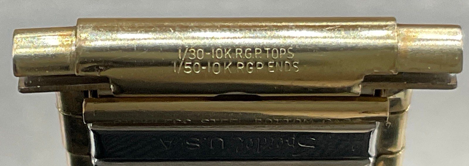 Vintage GTE 10k Gold Emblem Speidel Stretch Gold Tone Watch Band