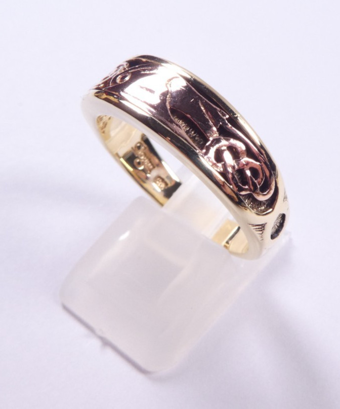 Gold ring 9 carat yellow and rose gold Clogau Welsh gold Size U