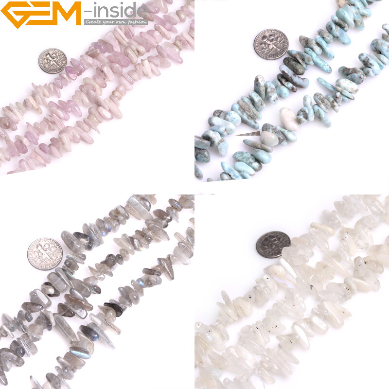 Natural Stone Pionts Sticks Spike Sunstone Larimar Loose Bead Jewelry Making 15″