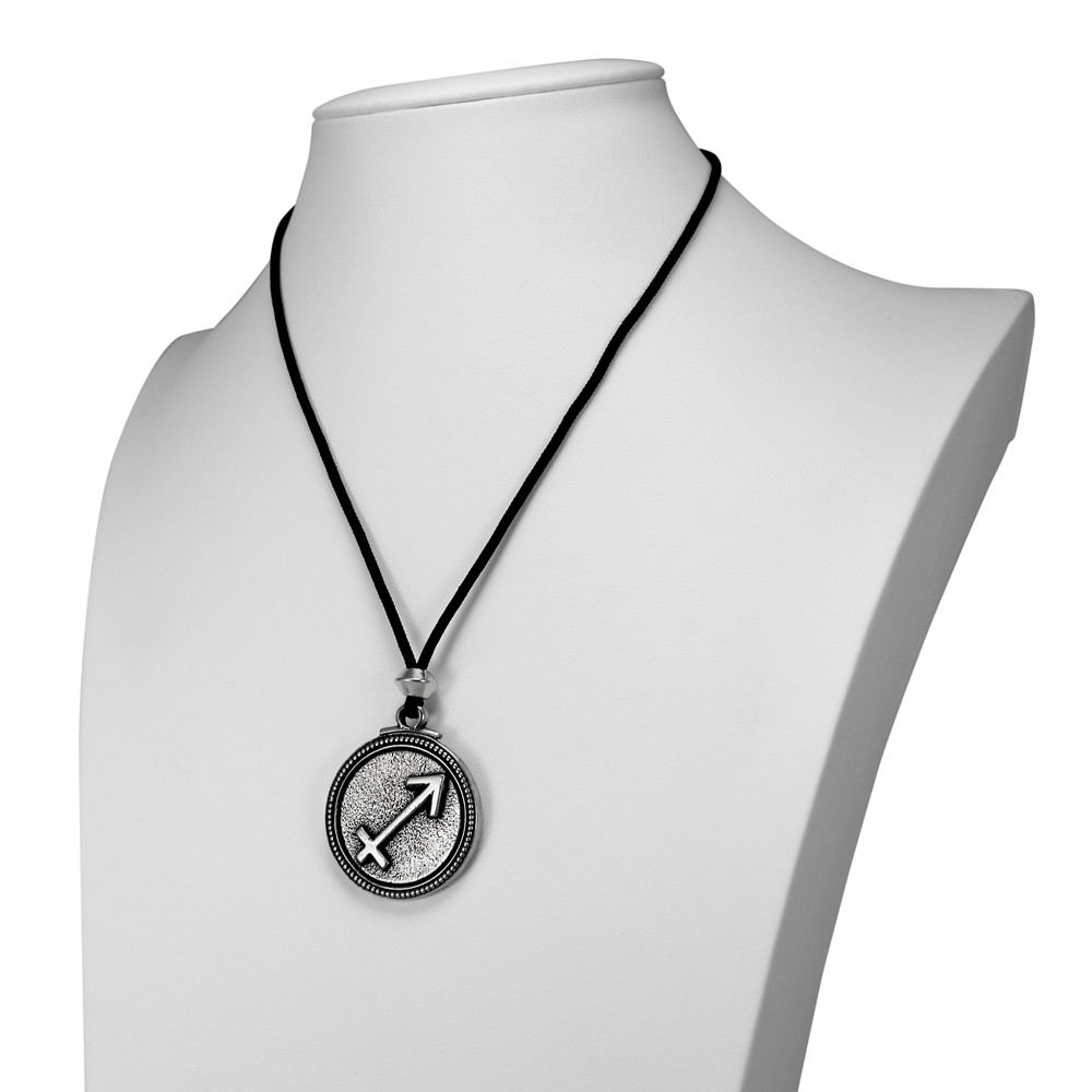 Sagittarius Pendant Zodiac Necklace Astrology Amulet Horoscope Pewter Jewelry