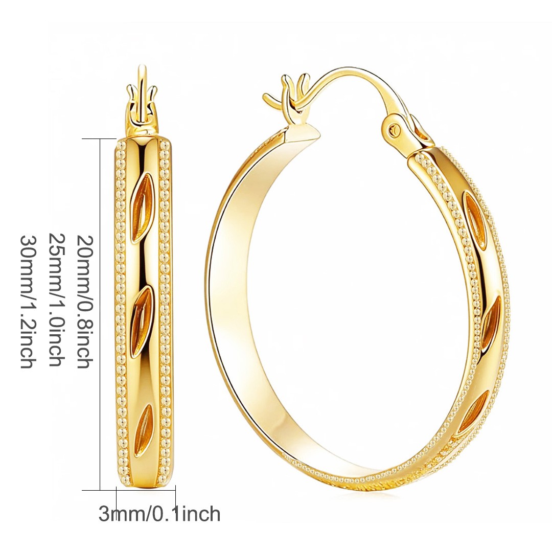 14k Gold Hoop Earrings Large Chunky Hoop Earring Women Hoops Earring 20/25/30MM