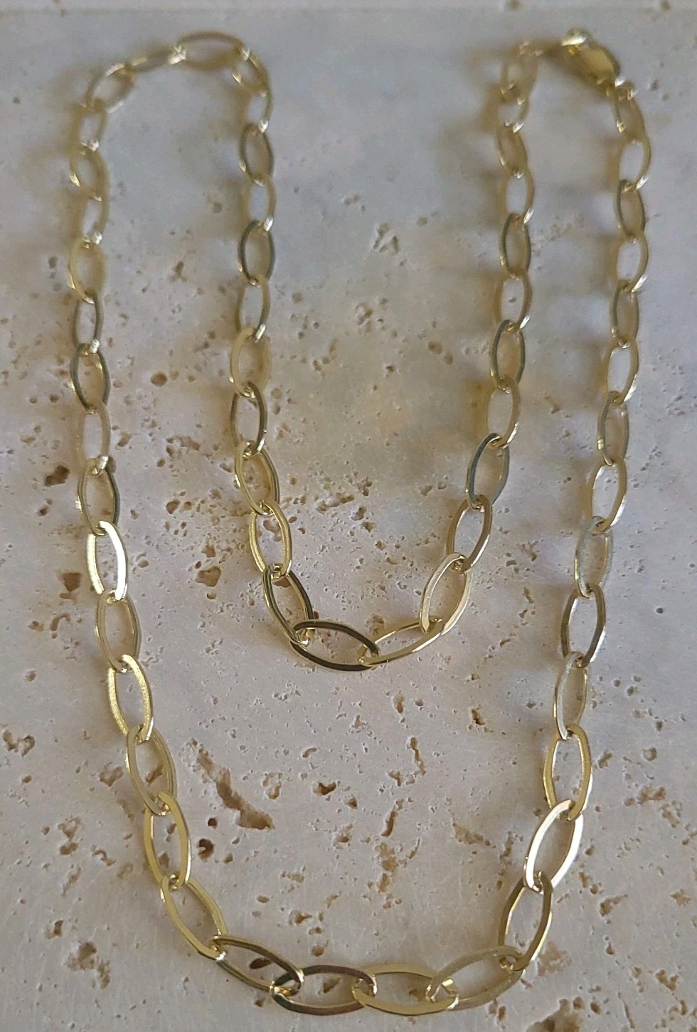 10k Gold Oval Paperclip Necklace