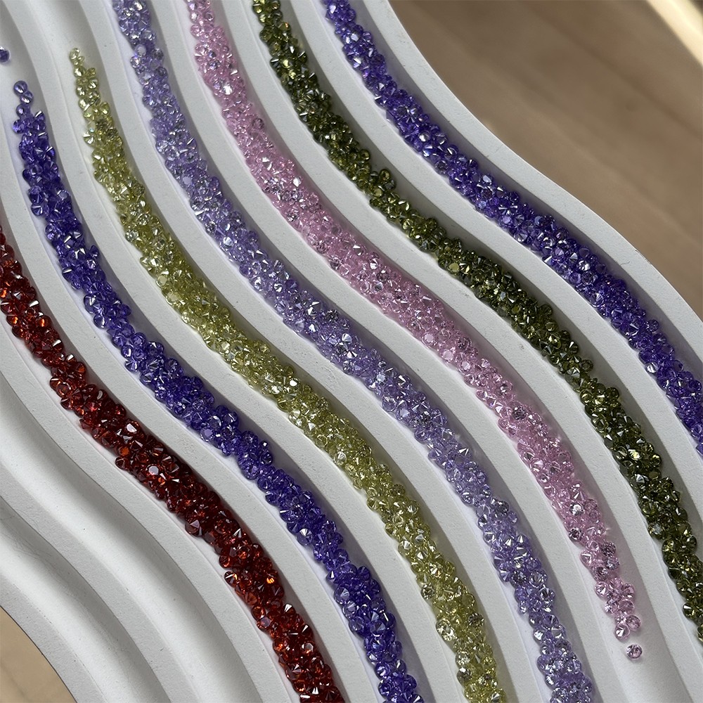 0.8mm-3.5mm 1000pcs Fancy Loose Zirconia Gemstone Round Cut Multicolored for DIY