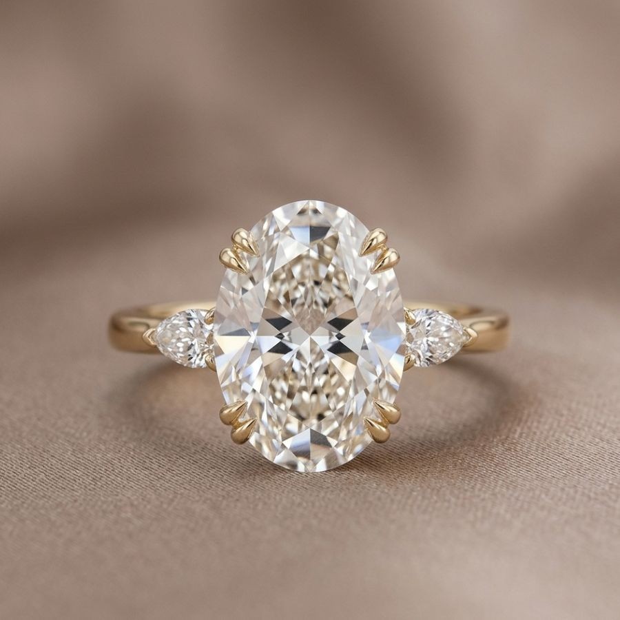 2.40Ct Oval-Cut VS1 Lab Grown Diamond Wedding Engagement Ring 14k Yellow Gold