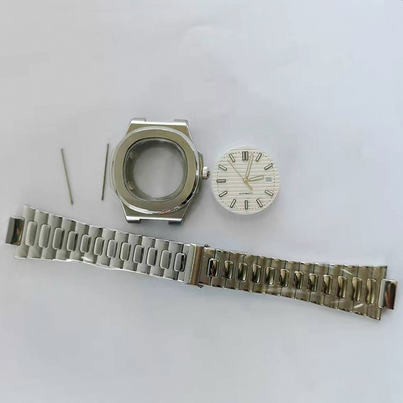 Watch Case Bracelet Dial Kit For NH35 NH36 Stainless Steel Square Case Parts Set