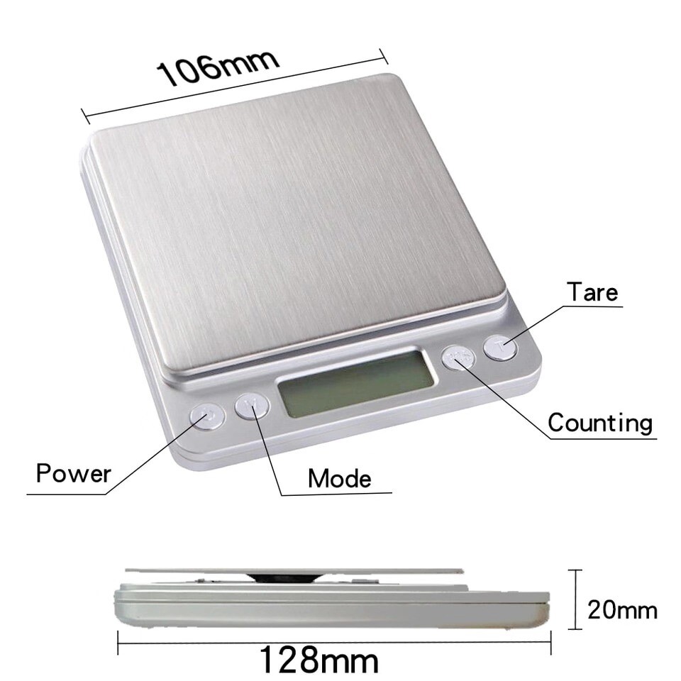 Digital Scale 2000g x 0.1g Jewelry Gold Silver Coin Gram Pocket Size Herb Grain