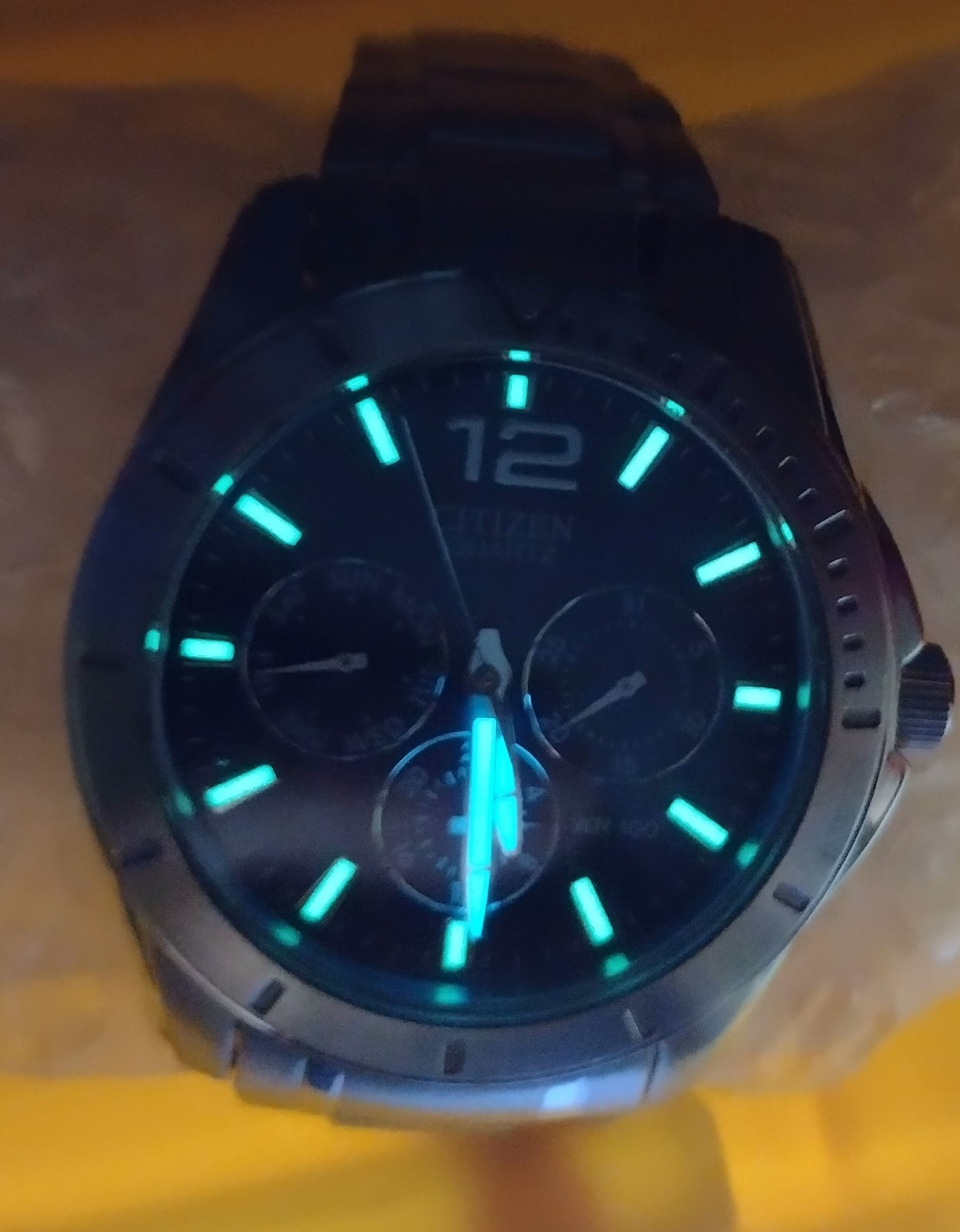 Citizen Quartz Royal Blue Stainless Steel Men’s Watch. SEE DESCRIPTION/PHOTOS