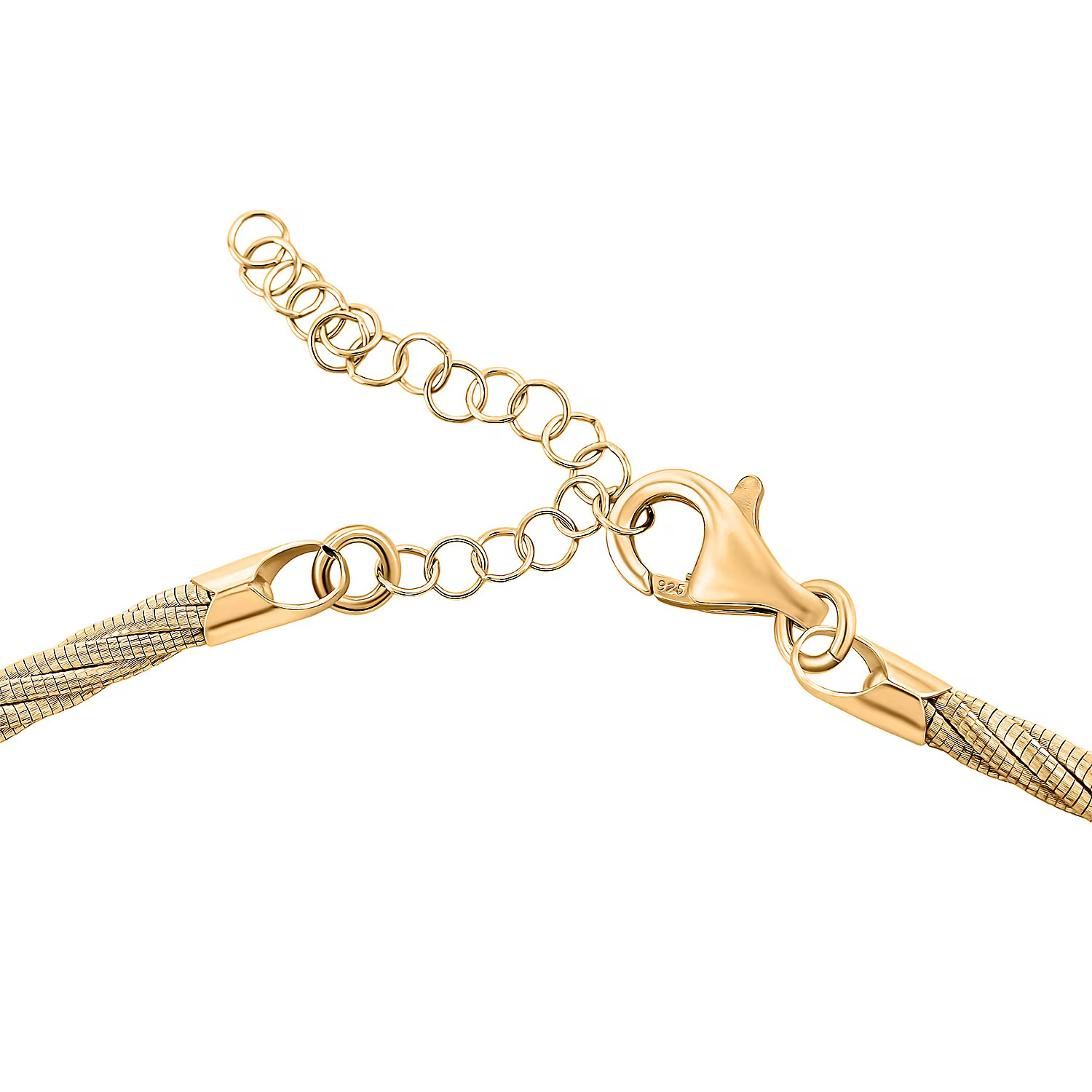 Doorbuster Italian Twisted Omega Chain Necklace in 14K Yellow Gold Plated