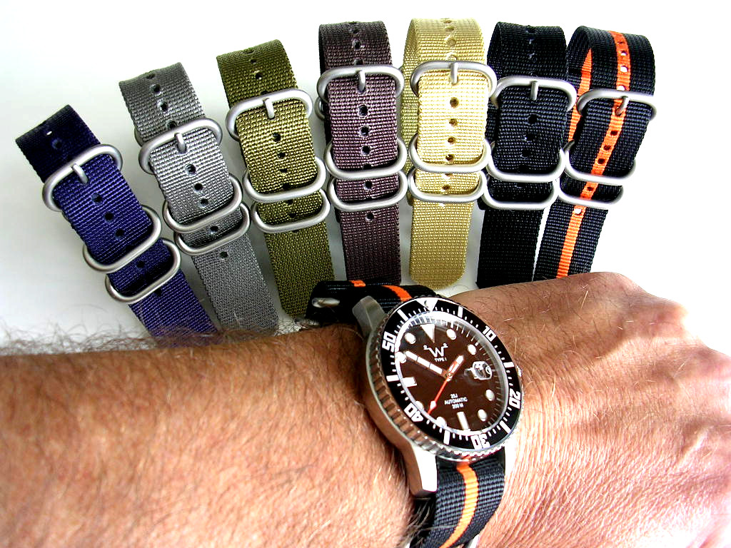 20mm Brown NATO G10 UTC HD nylon bond watch band strap IW SUISSE 18 20 22 24mm