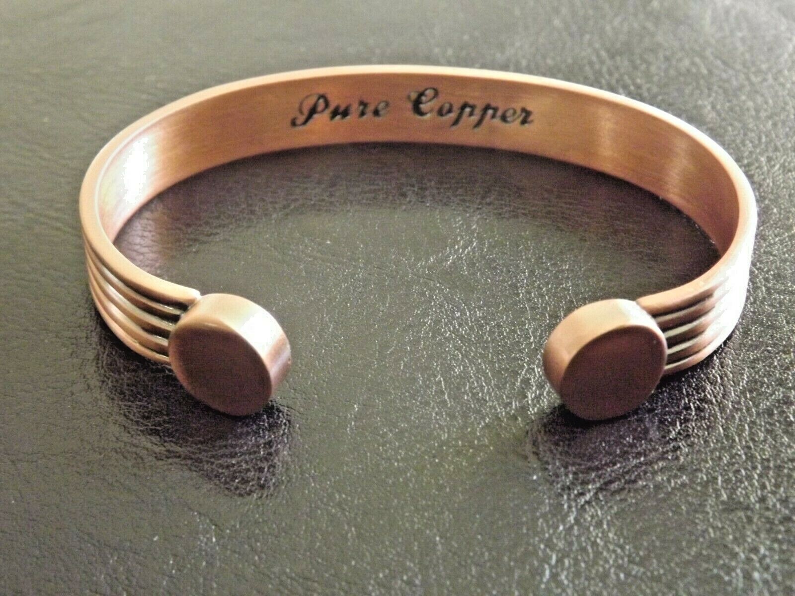 2 Large 4 Regular Magnets Pure Copper Arthritis Therapy Cuff Bracelet Roman
