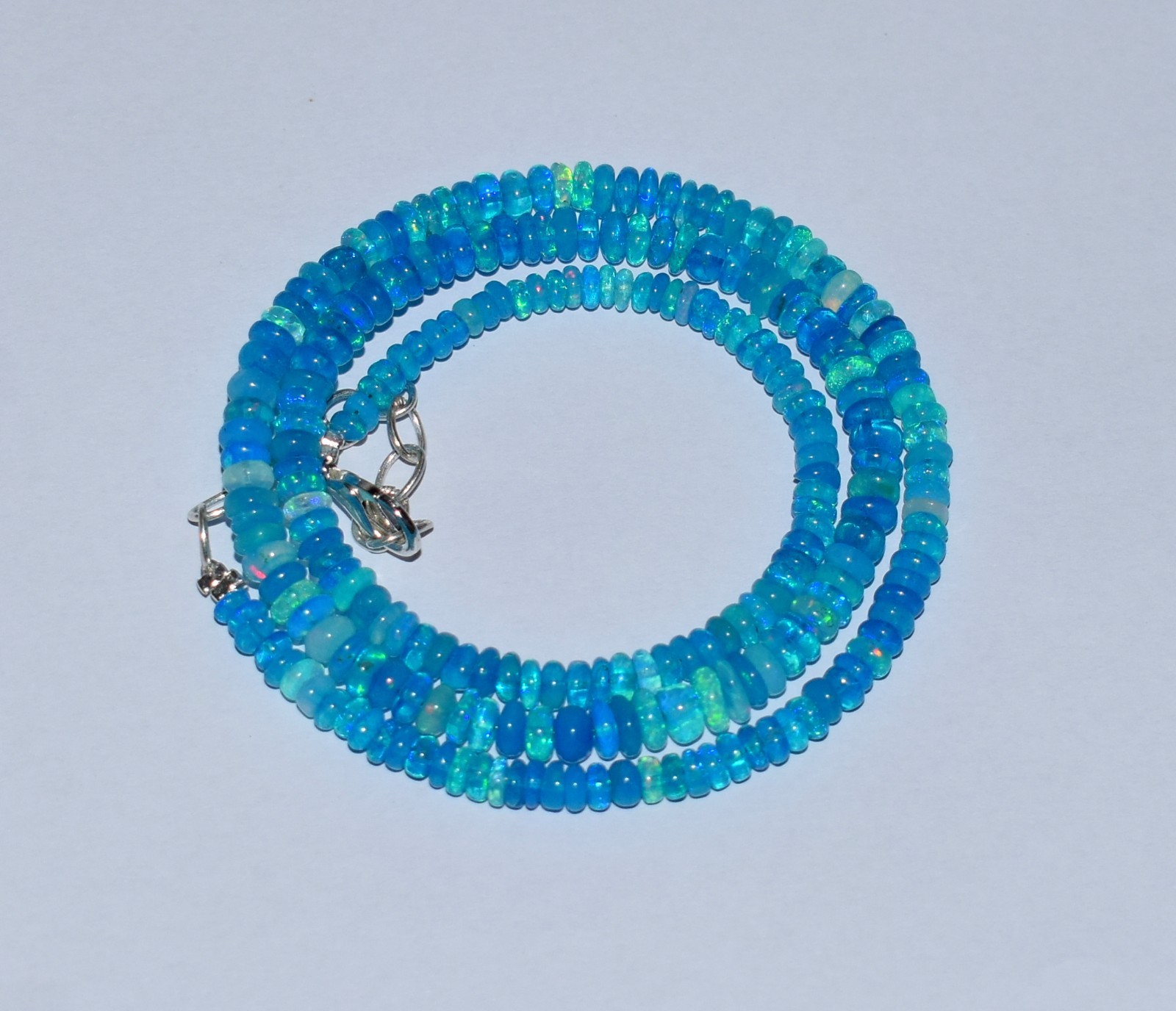 16”Natural Ethiopian Opal Wello Fire Opal Gemstone Beads Necklace AF0632