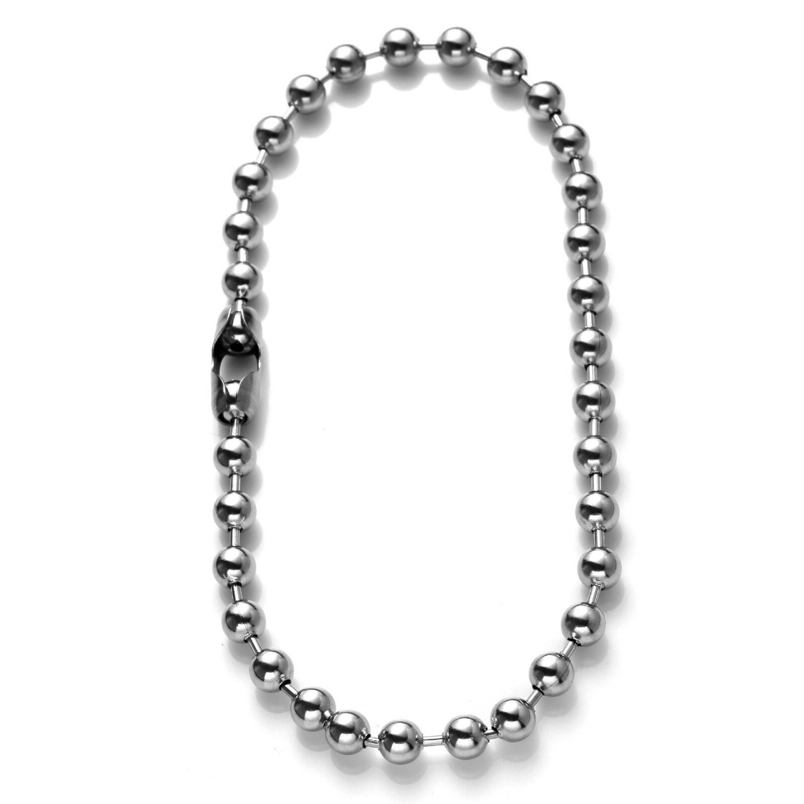 8/10/12mm Cool Silver Mens Ball Chain 316L Stainless Steel Necklace or Bracelet