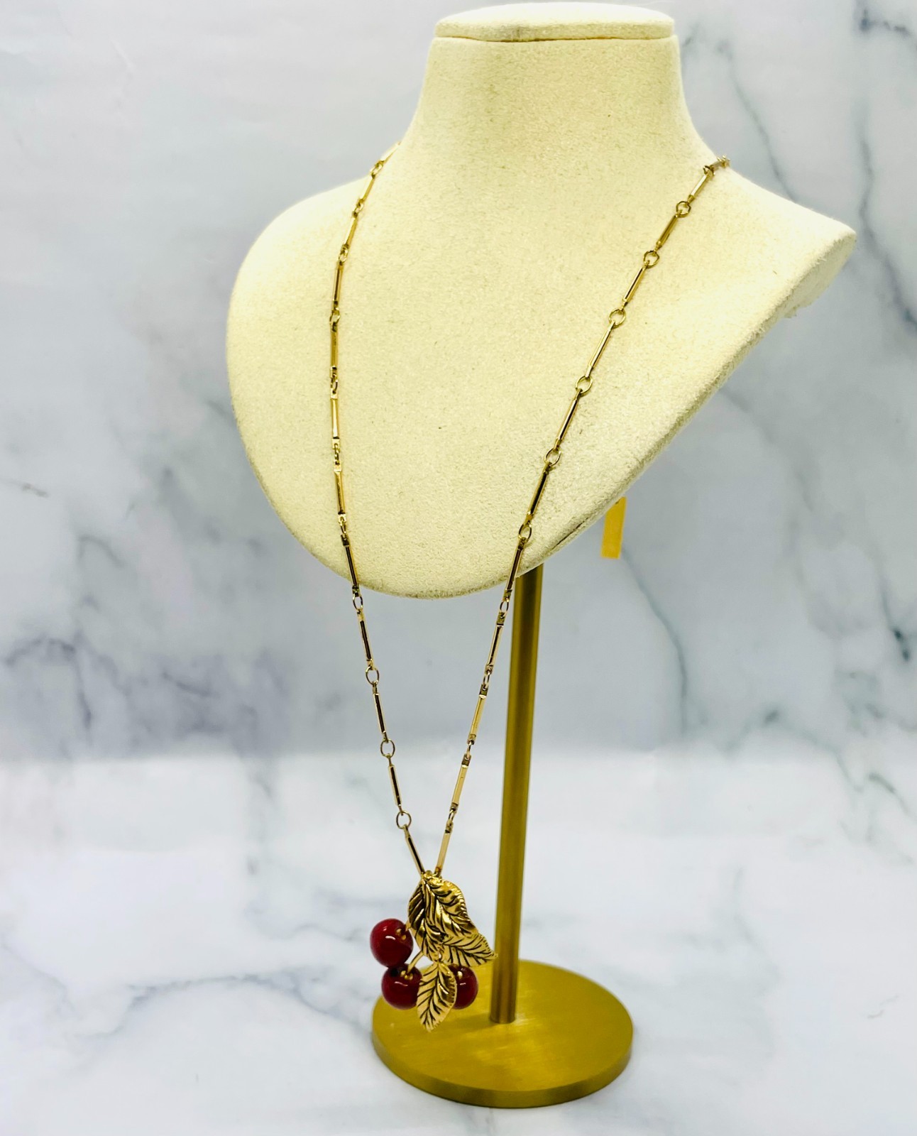 YSL YVES SAINT LAURENT Cherry Pendant Necklace – Pre owned / MF6225