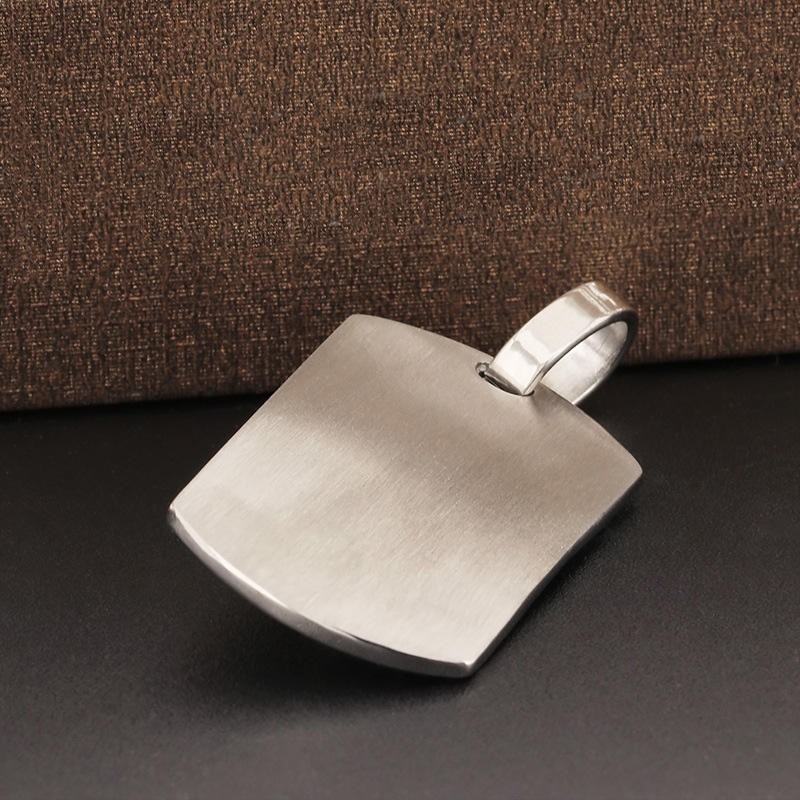 Silver American Flag Eagle Dog Tag Pendant Stainless Steel Patriotic Necklace