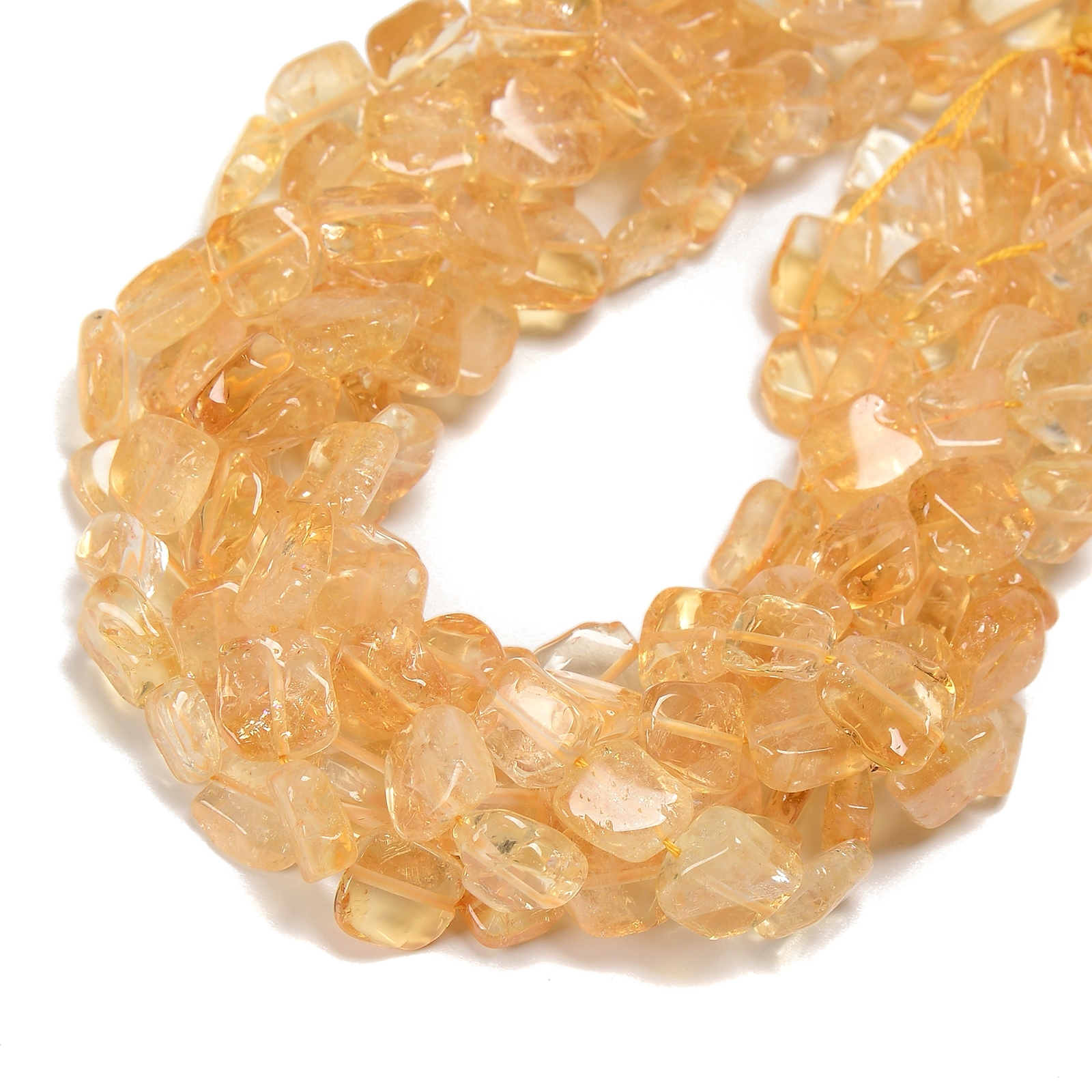 Natural Citrine Smooth Irregular Square Beads Size 10-13mm 13-15mm 15.5” Strand