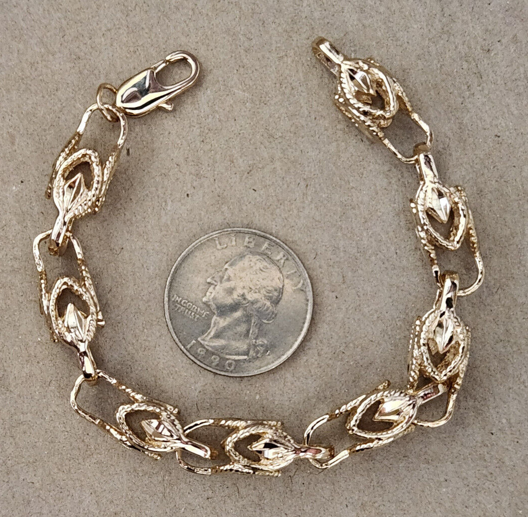 Men’s Lady’s Yellow Gold Plated Turkish Rope Bracelet 8in inch Long 9mm Wide New