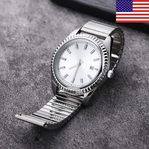Stainless Steel Stretch Watch Band Elastic Expansion Strap 18mm 20mm 22mm Silver
