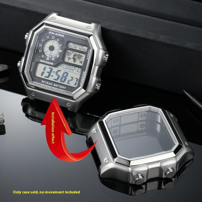 For Casio 3299 AE-1200 AE-1300 Modified Stainless Steel Metal Watch Case Shell