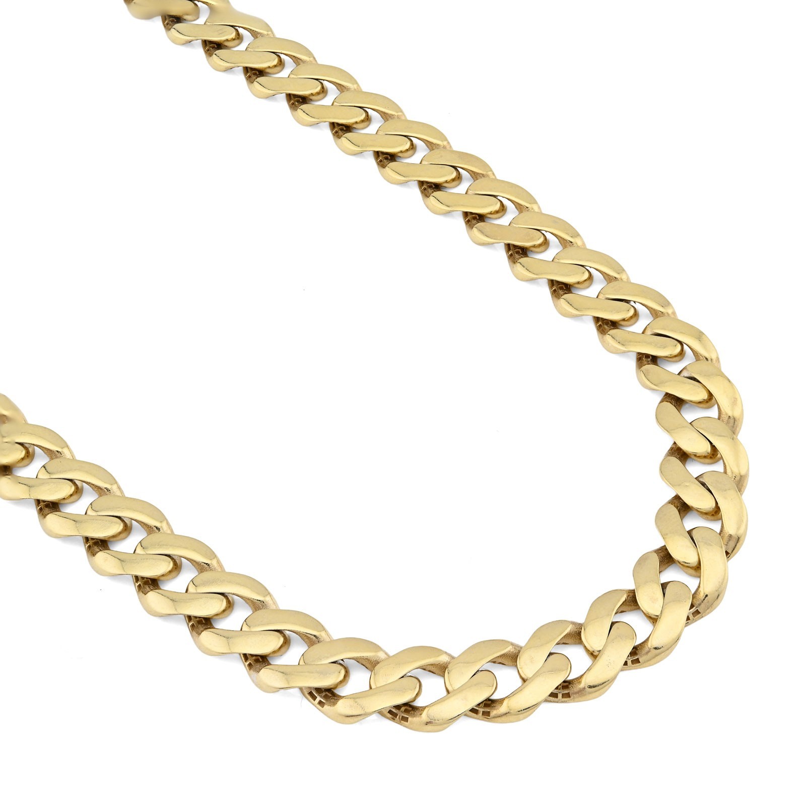 1/10th 10k Yellow Gold Bonded 925 8MM Monaco Cuban Chain 20 Inch 25.2g Necklace