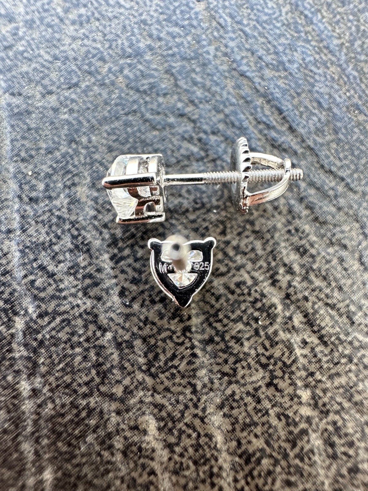 Real Moissanite Solitaire Stud Earrings Heart Shaped Fancy Cut 925 Silver 3-7mm