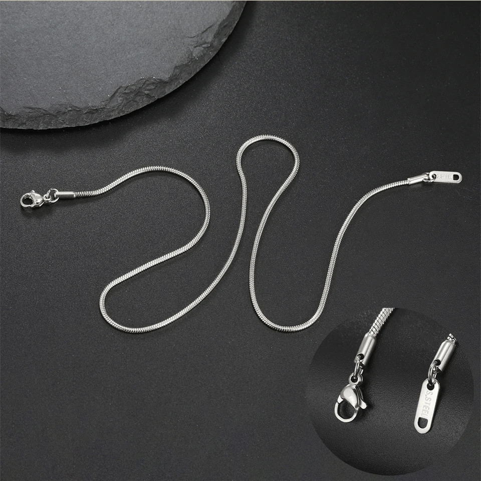 Snake Chain Necklace Stainless Steel 0.9mm 1.2mm 2mm 40-60cm Women Jewelry