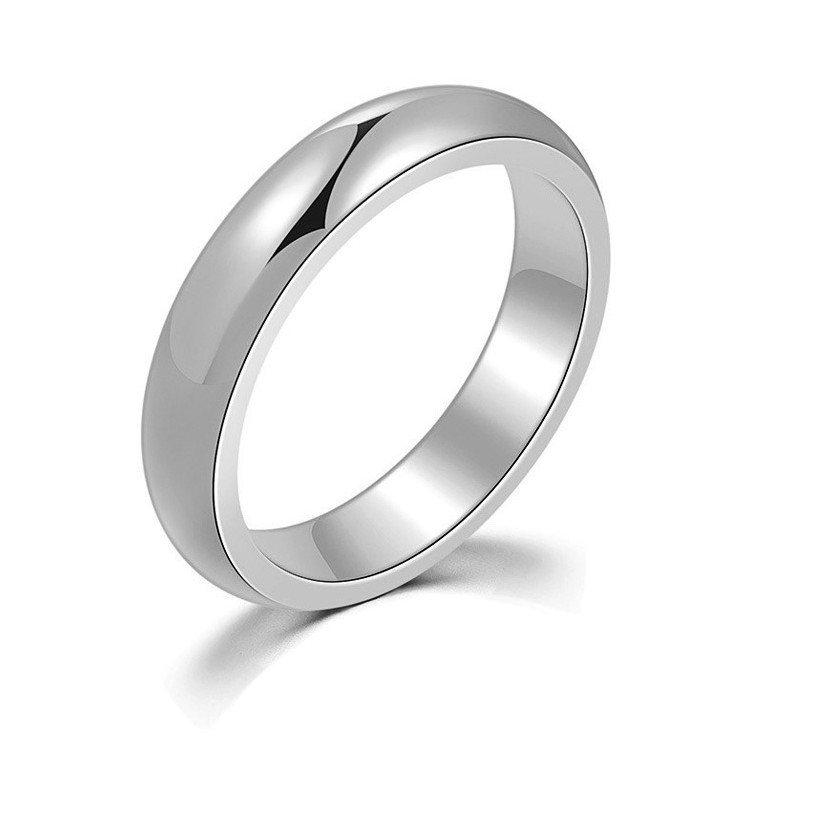 4MM Silver Gold Plated Stainless Steel Men Women Wedding Ring Band Size 3-13