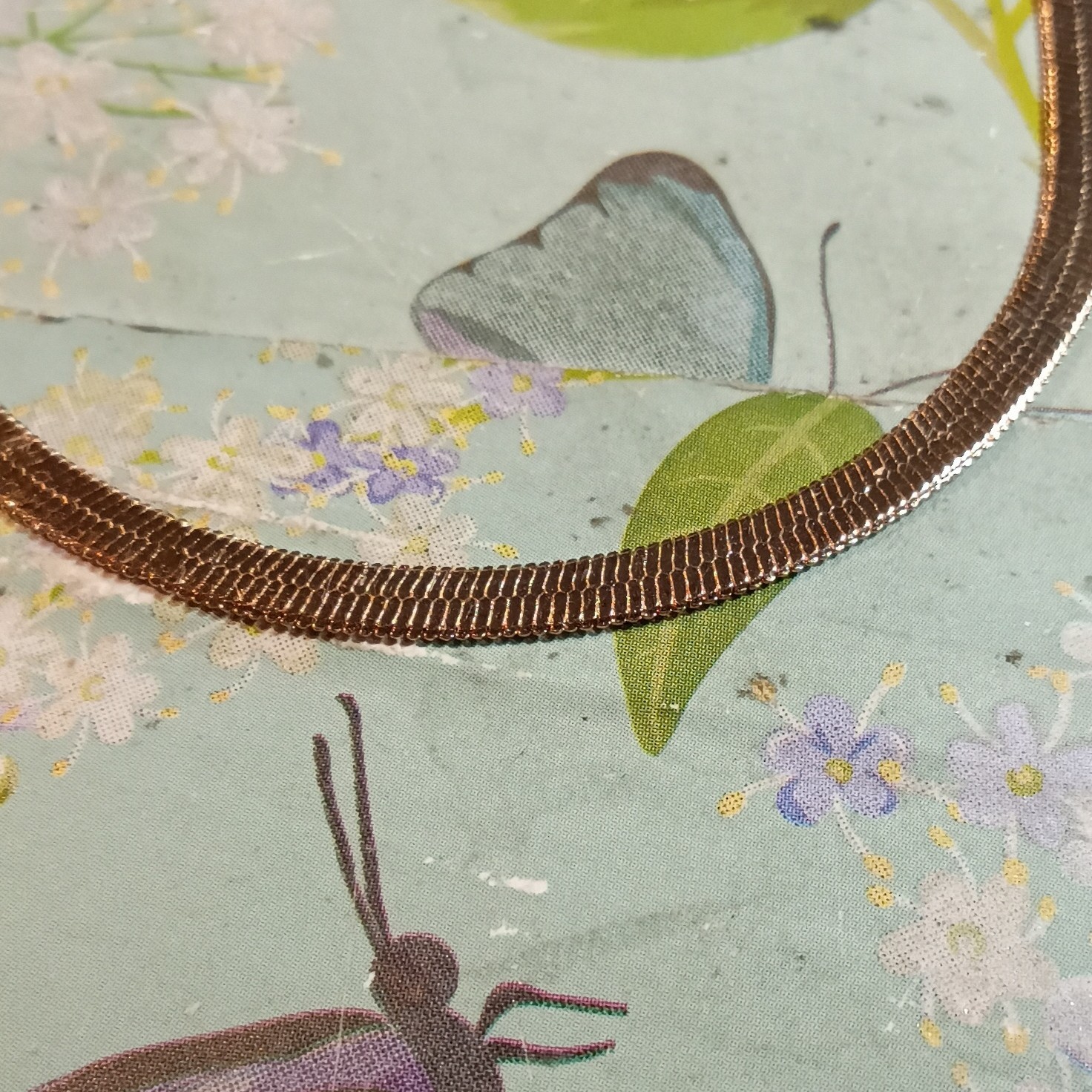 Gold Tone Herringbone Chain Necklace Adjustable Extension Lobster Clasp