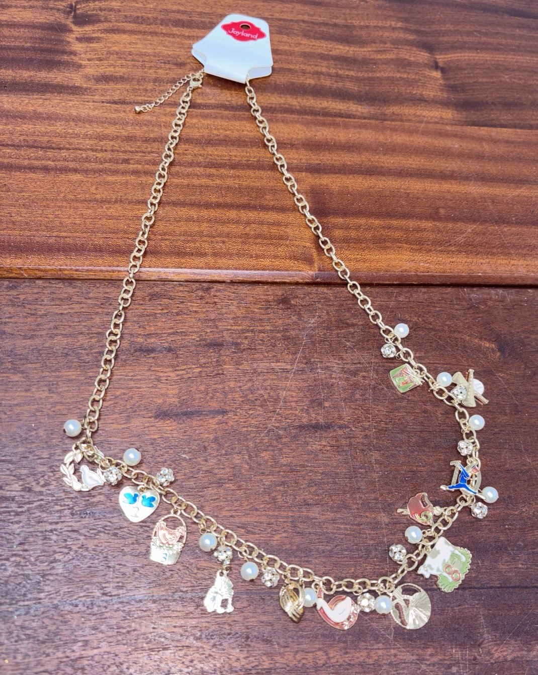 Women’s Gold Tone Christmas Necklace 12 Days Of Christmas Charms 30 Inch