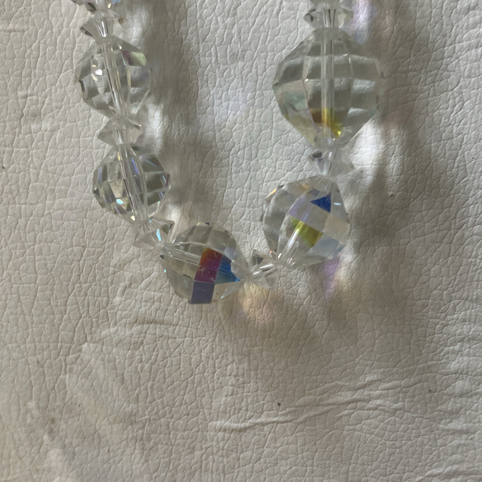 Clear Beaded Necklace 16 Inch