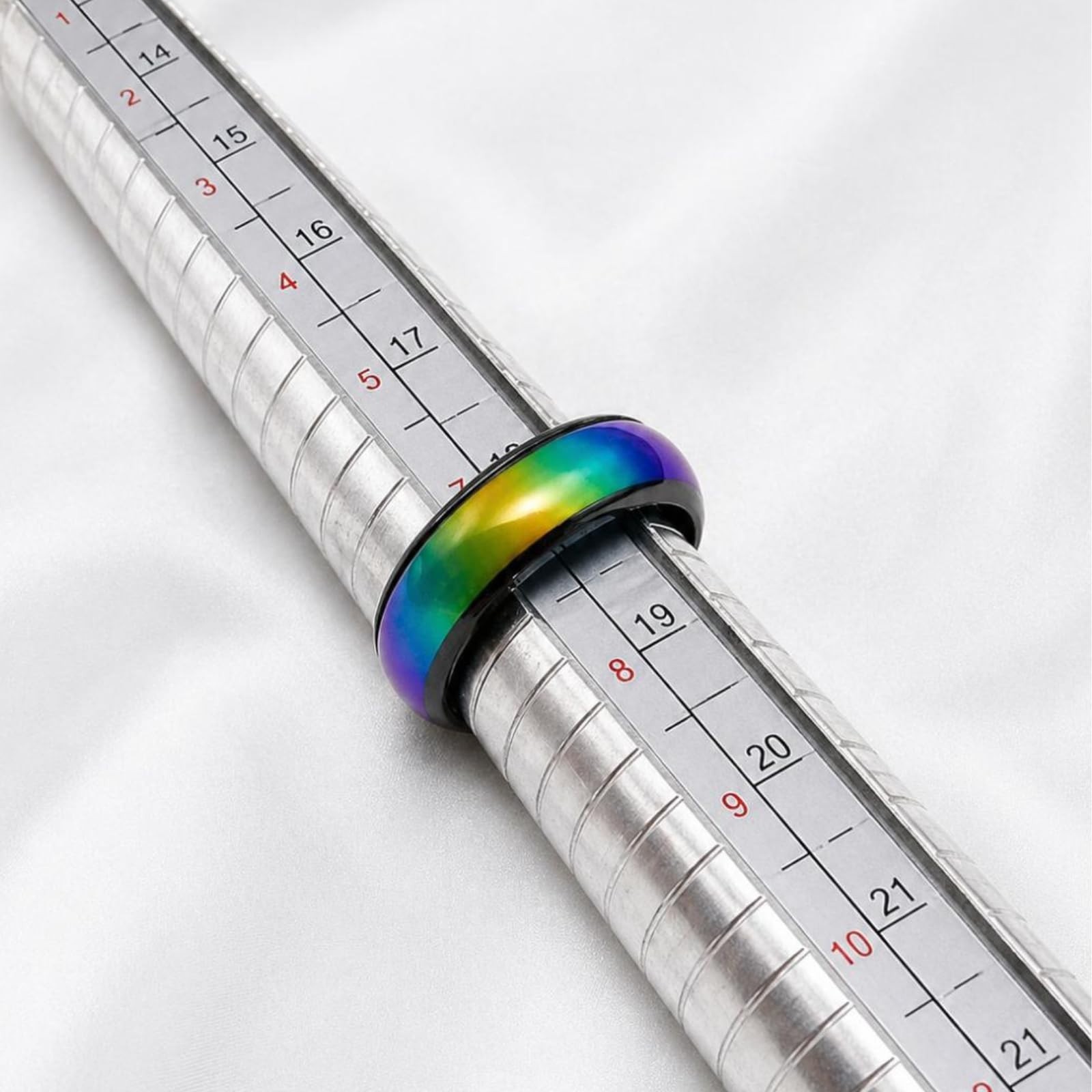 Color Changing Mood Ring 8mm for Men & Women, Stainless Steel Comfort Fit, Silve