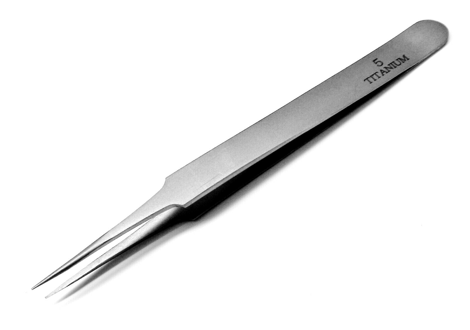 Titanium Tweezers Ultra Fine Tip #5 Non Magnetic Precision Tweezer 4-3/4″ Long