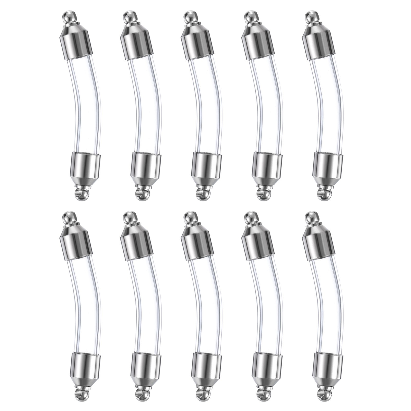10 pcs Transparent Wishing Bottle 6mm Widths, for Necklace DIY Pendant Craft