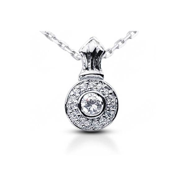 0.89ct tw D/VS2 Round Cut Earth Mined Certified Diamonds 18K Gold Halo Pendant