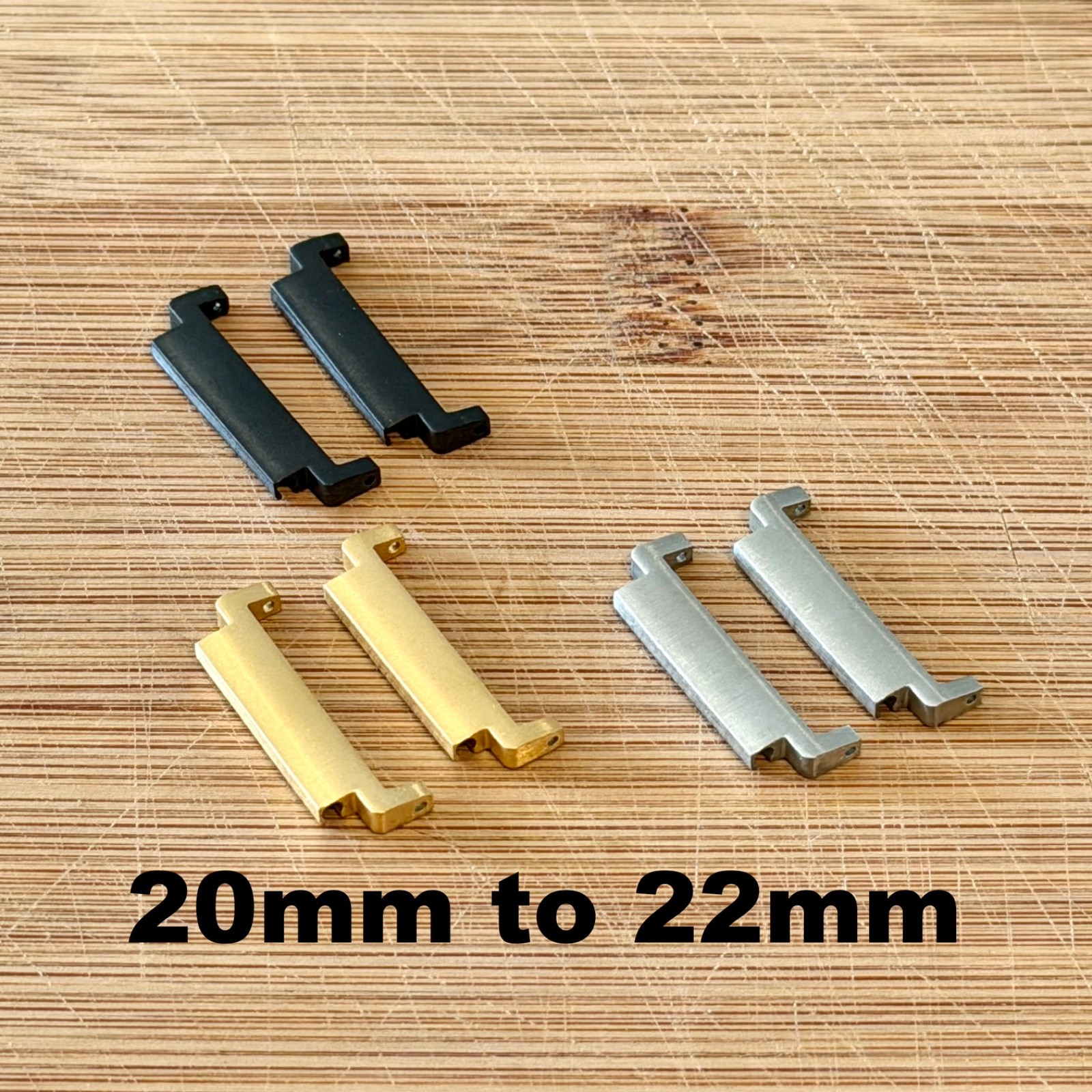 22mm Strap Adapter for 20mm Watch Lugs Quick Release Stainless Steel Brushed