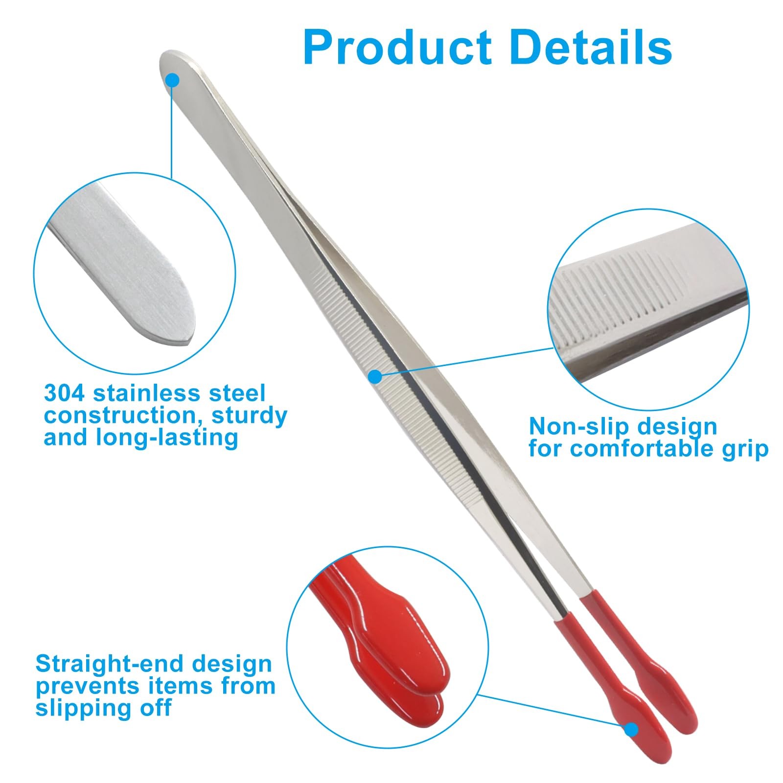2-Pack Tip Tweezers, Long Bent & Straight Tip Long Tweezers Craft Tweezers Se…
