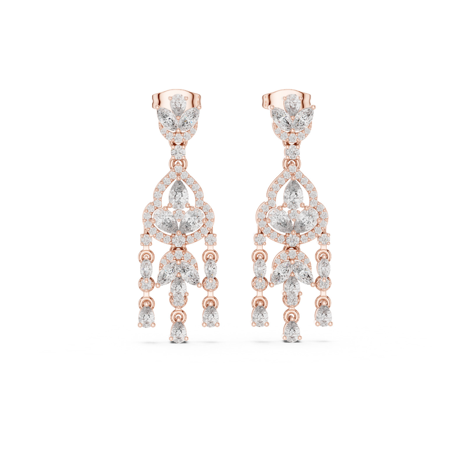 Natural Certified VVS1 Diamond Women Proposal Dangle Earrings 14k Gold Over