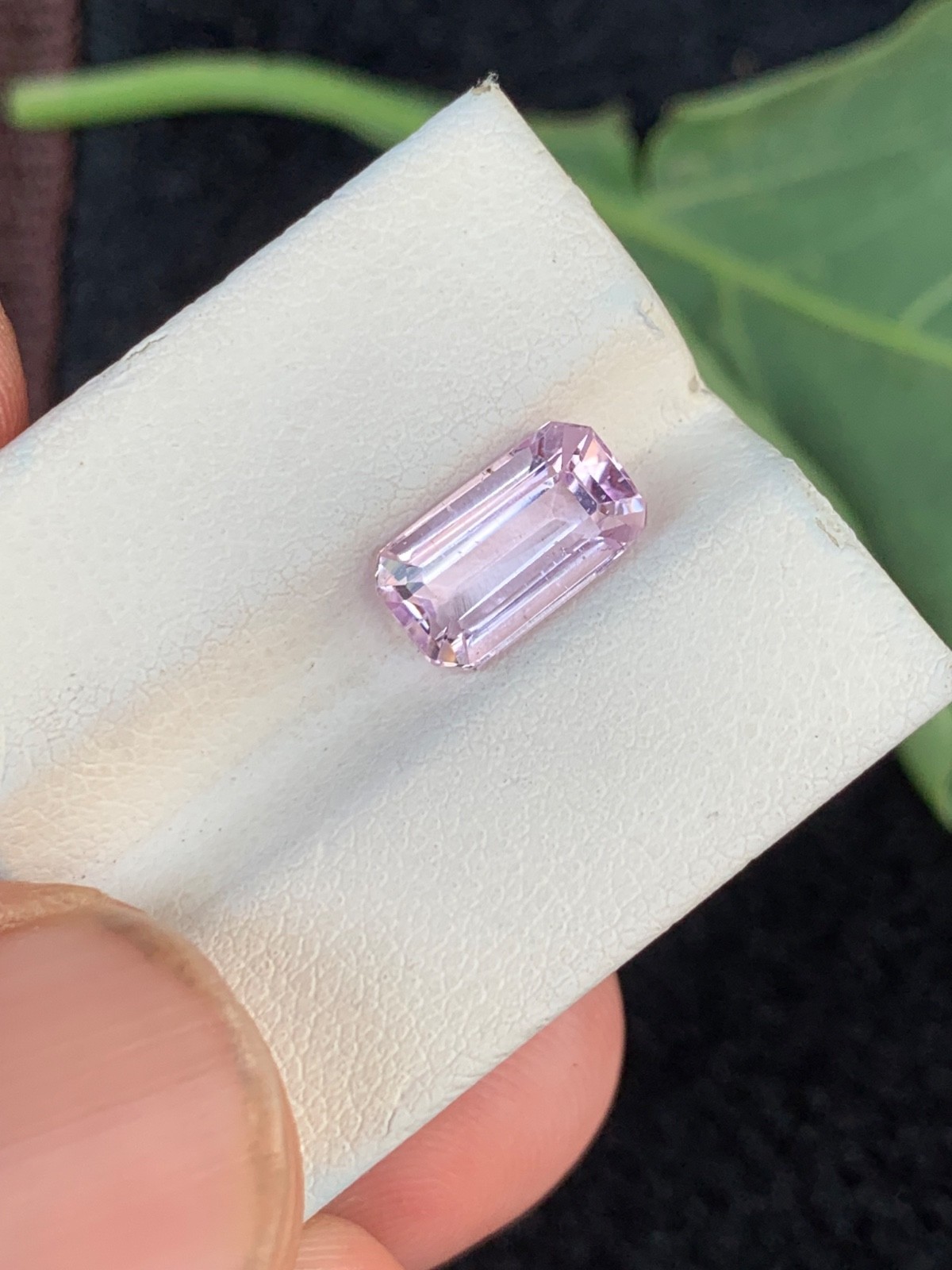 2.56Ct Natural cut kunzite cushion shape loose gemstone from Afghanistan
