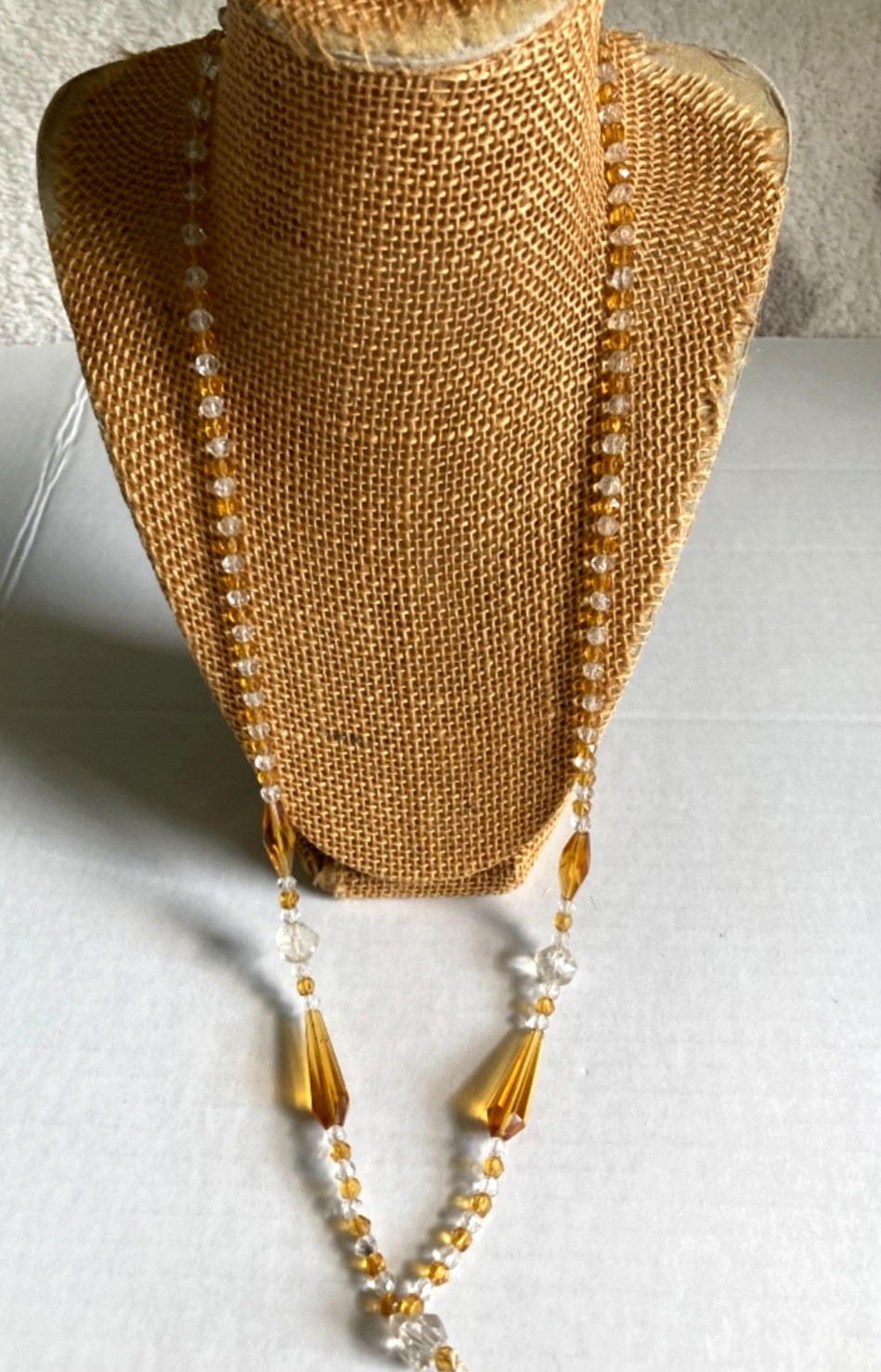 Antique ART DECO Czech Glass Sautoir Necklace Flapper w/o Tassel AS IS