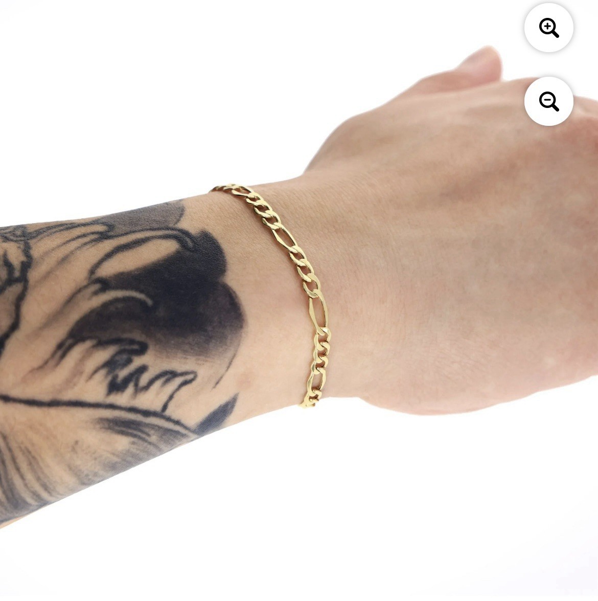 Gold 10K Real Yellow Gold Figaro Link Chain Bracelet 2mm 7 In